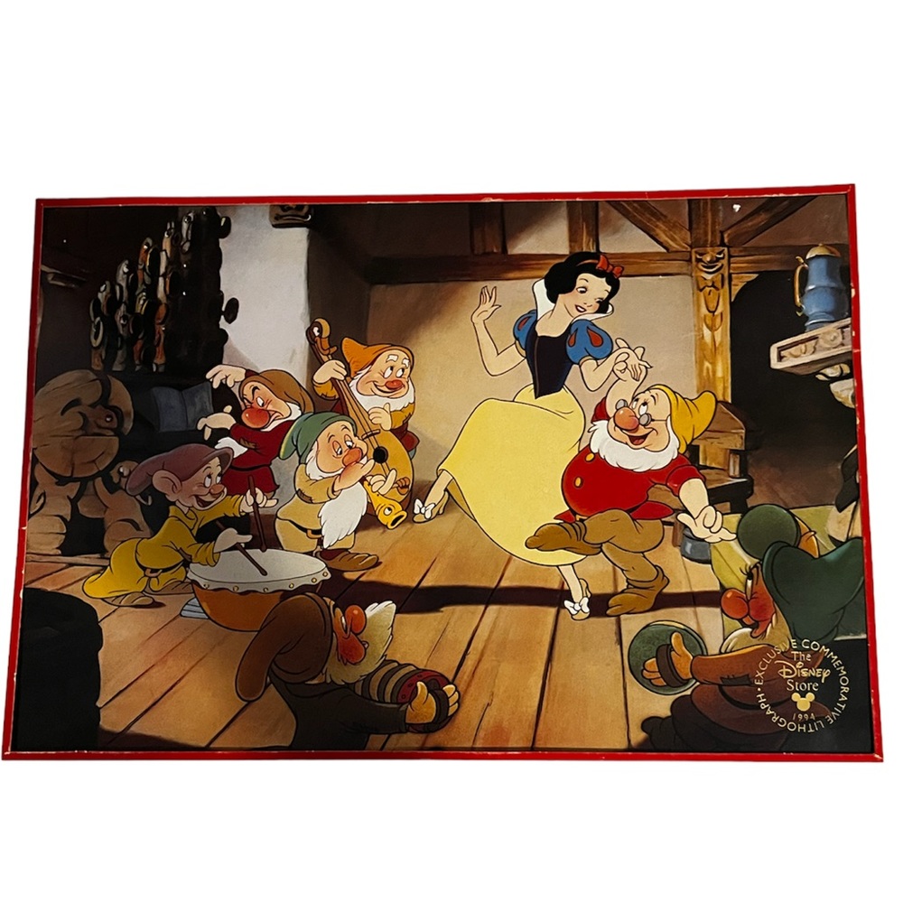 SNOW WHITE AND THE SEVEN DWARVES COMMEMORATIVE LITHOGRAPH 1994 VINTAGE